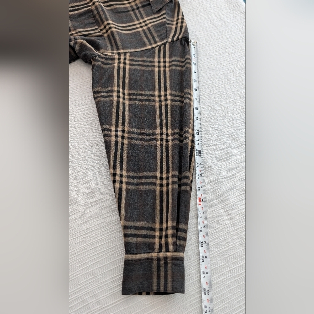 Banana Republic Black and Tan Plaid Men's Shirt Size M - Picture 8 of 9